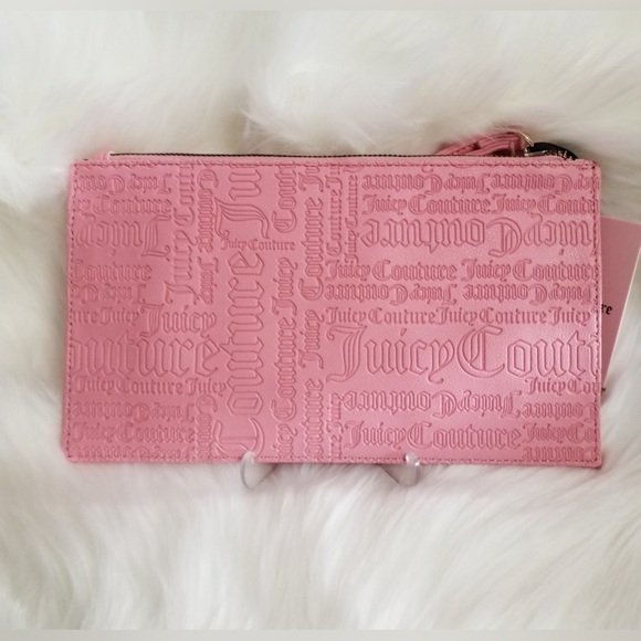 NWT Juicy Couture Shout it Out Wristlet Deboss Logo Pink Icing - Picture 3 of 6